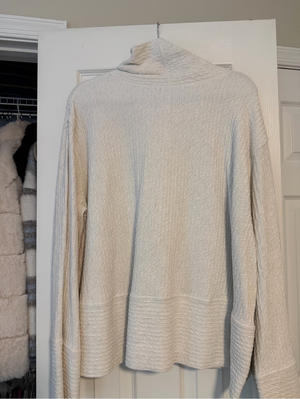lululemon athletica Cream Textured Turtleneck Sweater